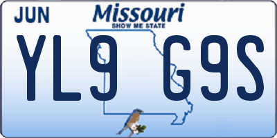 MO license plate YL9G9S