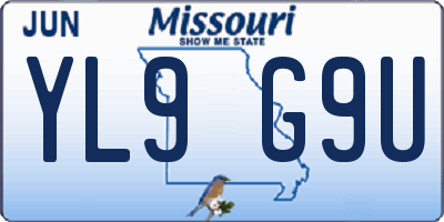 MO license plate YL9G9U
