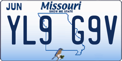 MO license plate YL9G9V