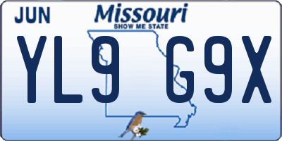 MO license plate YL9G9X