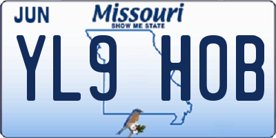 MO license plate YL9H0B