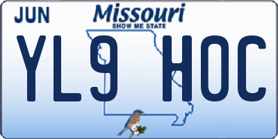 MO license plate YL9H0C