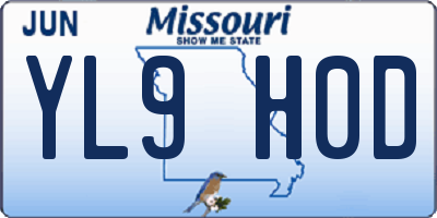 MO license plate YL9H0D