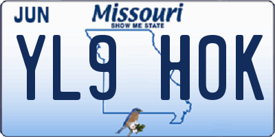 MO license plate YL9H0K