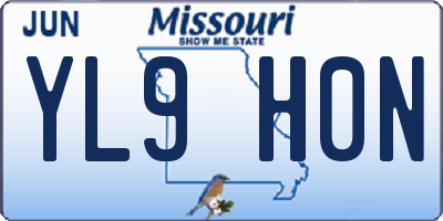 MO license plate YL9H0N