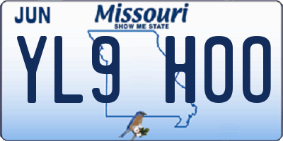 MO license plate YL9H0O