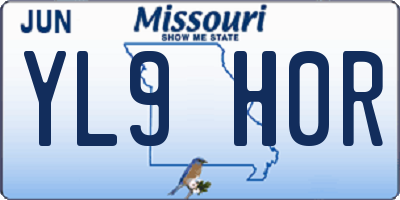 MO license plate YL9H0R