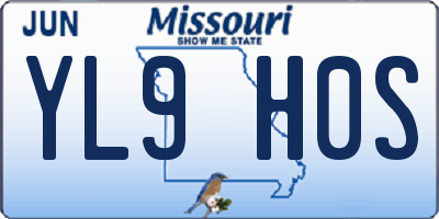 MO license plate YL9H0S