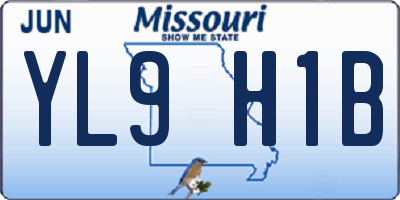MO license plate YL9H1B