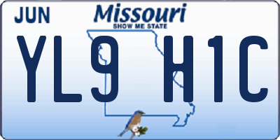 MO license plate YL9H1C