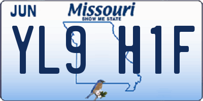 MO license plate YL9H1F