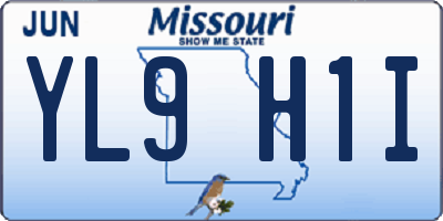 MO license plate YL9H1I