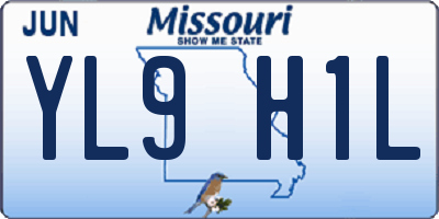 MO license plate YL9H1L