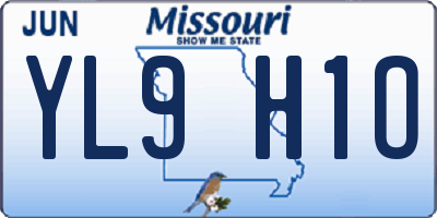 MO license plate YL9H1O