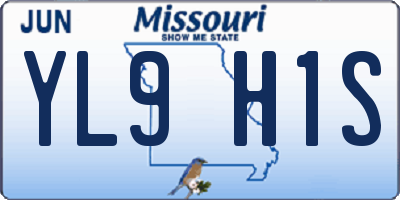 MO license plate YL9H1S
