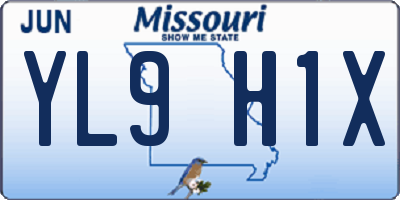 MO license plate YL9H1X