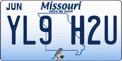 MO license plate YL9H2U