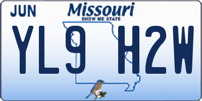 MO license plate YL9H2W