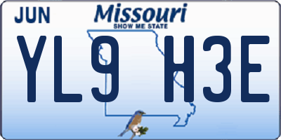 MO license plate YL9H3E