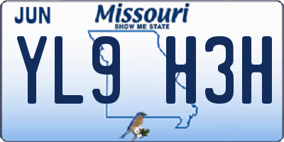 MO license plate YL9H3H