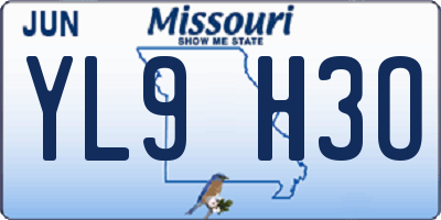 MO license plate YL9H3O
