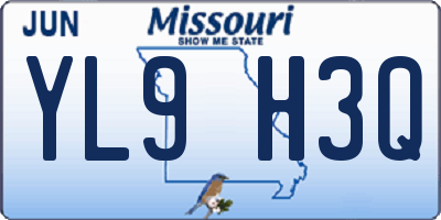 MO license plate YL9H3Q