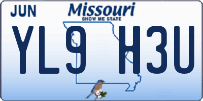 MO license plate YL9H3U