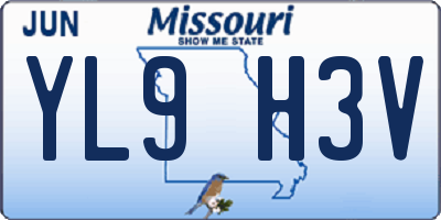 MO license plate YL9H3V