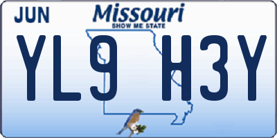MO license plate YL9H3Y