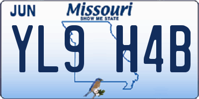 MO license plate YL9H4B