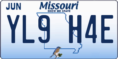 MO license plate YL9H4E