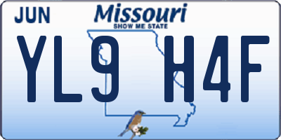 MO license plate YL9H4F