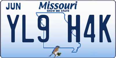 MO license plate YL9H4K