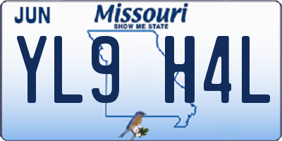 MO license plate YL9H4L