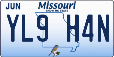 MO license plate YL9H4N
