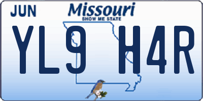 MO license plate YL9H4R