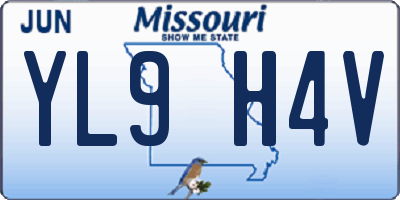 MO license plate YL9H4V