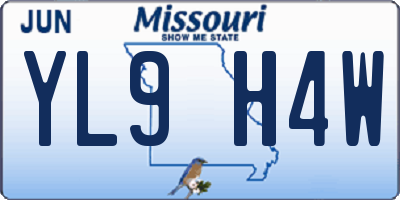 MO license plate YL9H4W