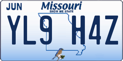 MO license plate YL9H4Z