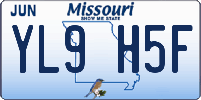 MO license plate YL9H5F