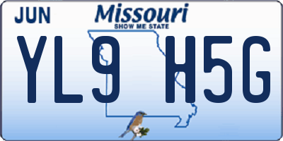 MO license plate YL9H5G