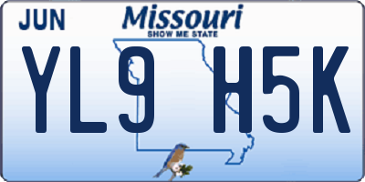 MO license plate YL9H5K