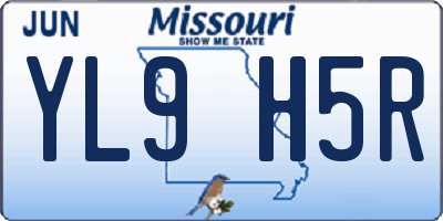 MO license plate YL9H5R