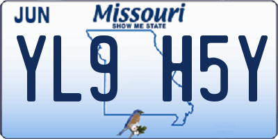 MO license plate YL9H5Y