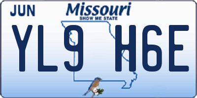 MO license plate YL9H6E