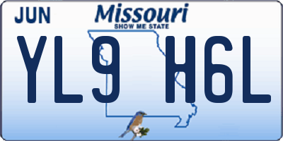 MO license plate YL9H6L
