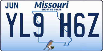 MO license plate YL9H6Z