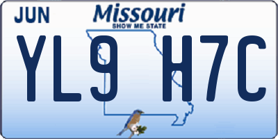 MO license plate YL9H7C