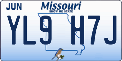 MO license plate YL9H7J