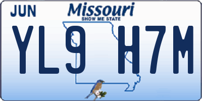 MO license plate YL9H7M